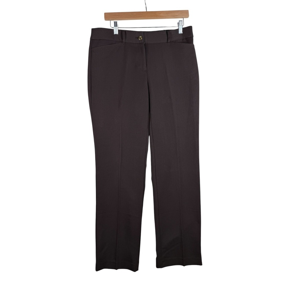 NWT Anne Klein Womens Brown Boot Leg Dress Pants Size 6
